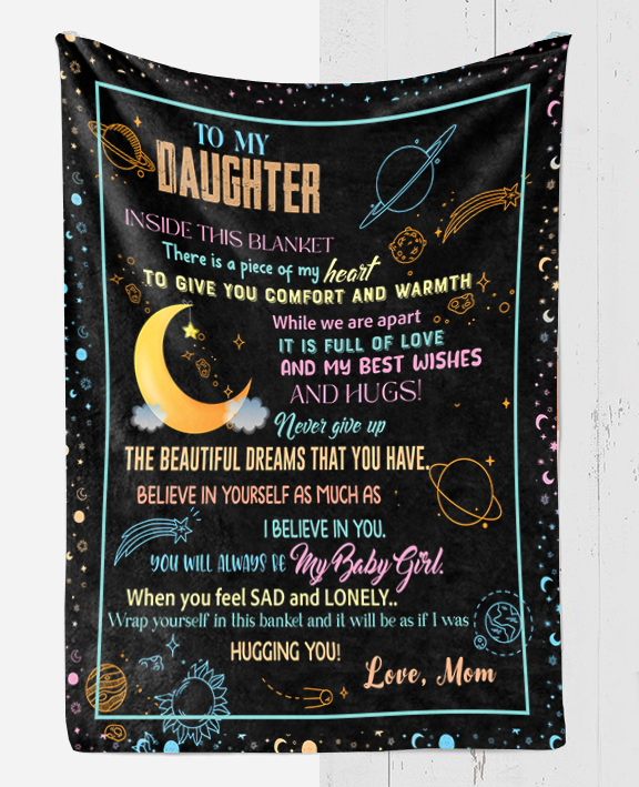To My Daughter - A Piece Of My Heart Plush Fleece Blanket - 50x60
