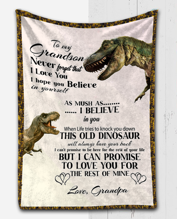 To My Grandson - Never Forget Plush Fleece Blanket - 50x60