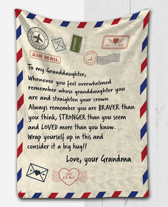 To My Granddaughter - Love Grandma Plush Fleece Blanket - 50x60