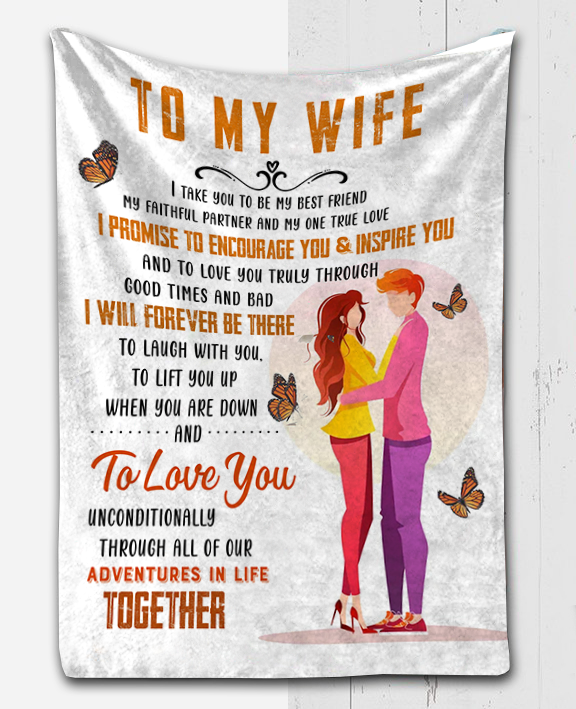 To My Wife - I Promise Plush Fleece Blanket - 50x60
