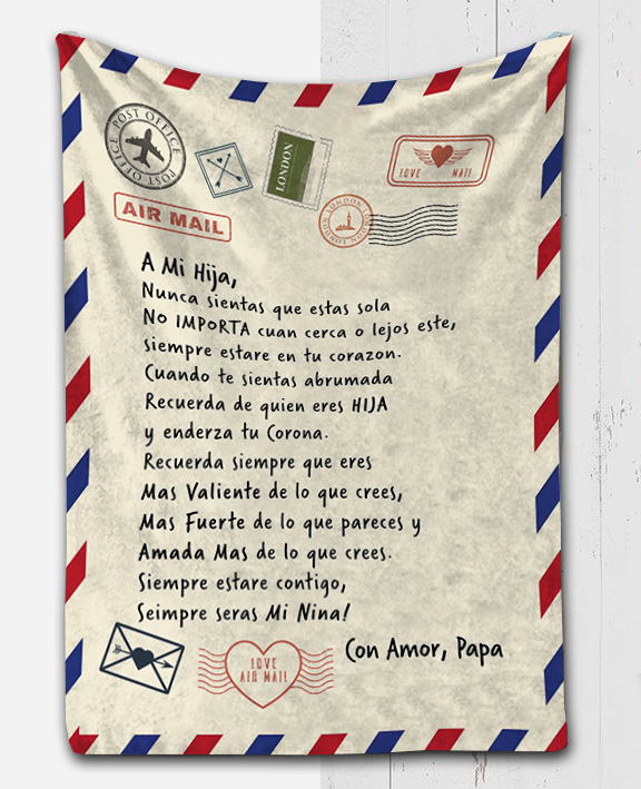 A Mi Hija - Con Amor Papa Plush Fleece Blanket - 50x60