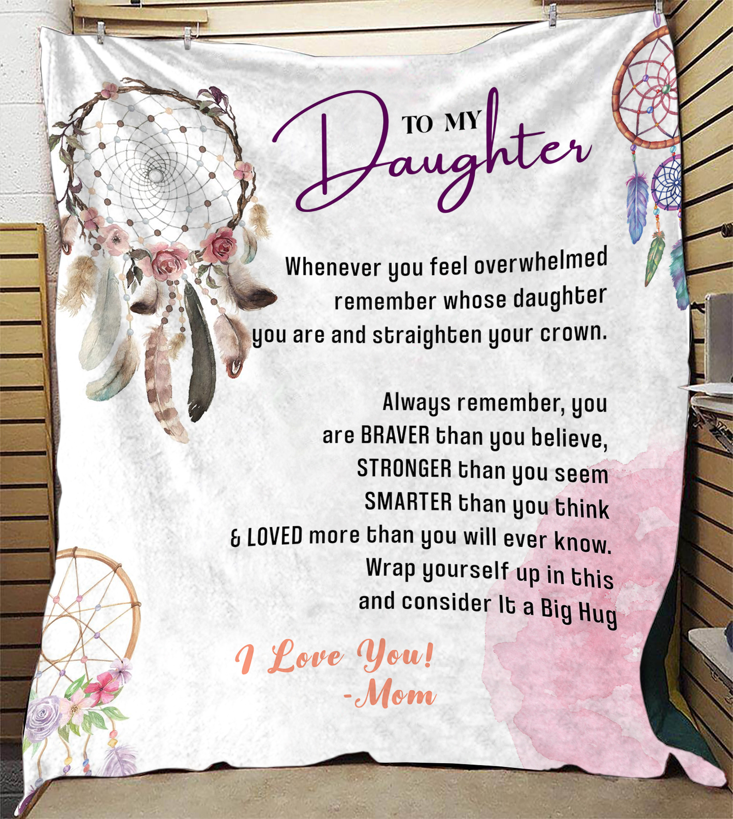 To My Daughter - Straighten Your Crown Plush Fleece Blanket - 50x60