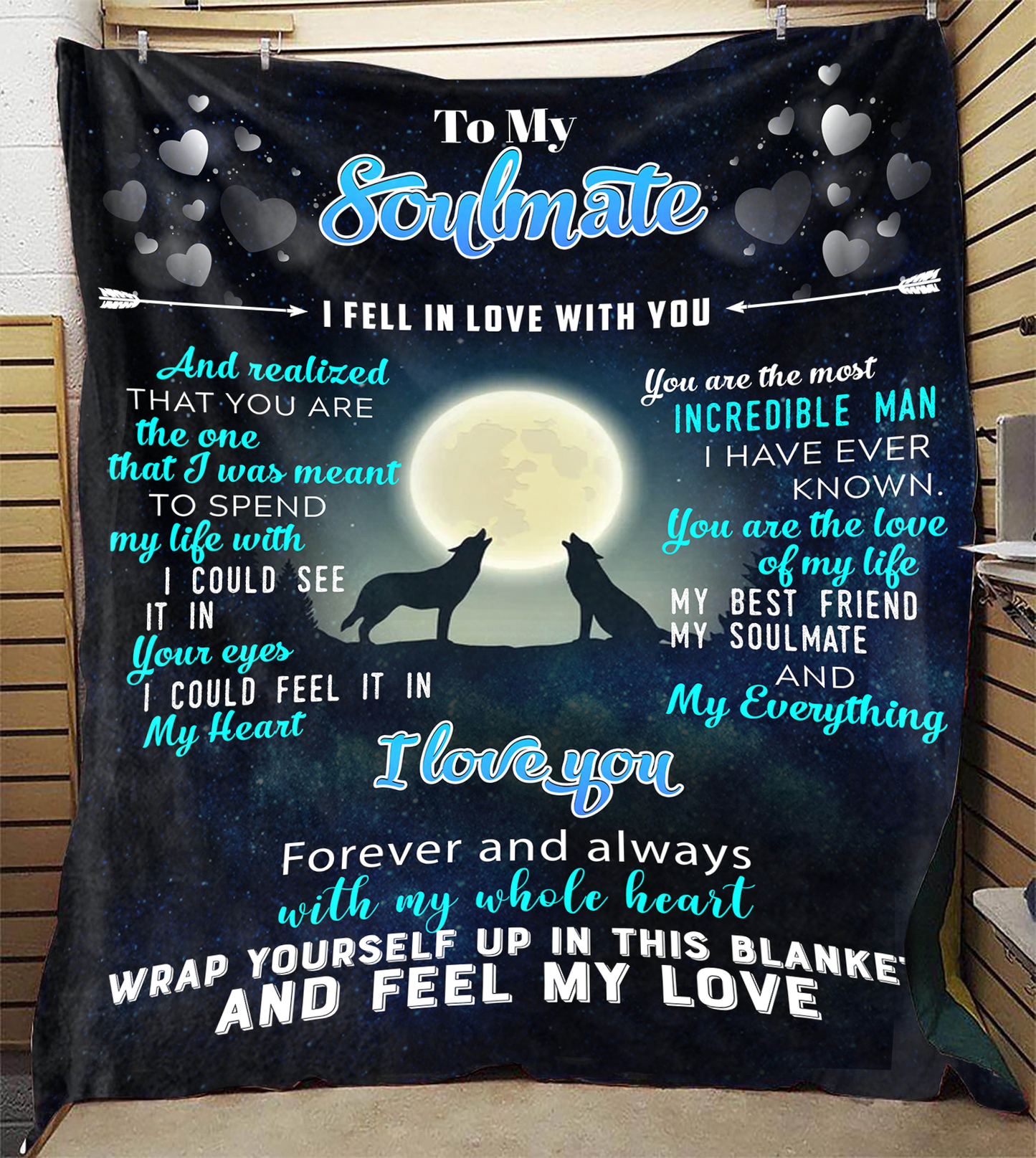 To My Soulmate - I Fell in Love with You Plush Fleece Blanket - 50x60