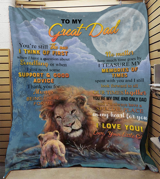 To My Great Dad Plush Fleece Blanket - 50x60