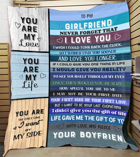 To My Girlfriend - Never Forget Plush Fleece Blanket - 50x60
