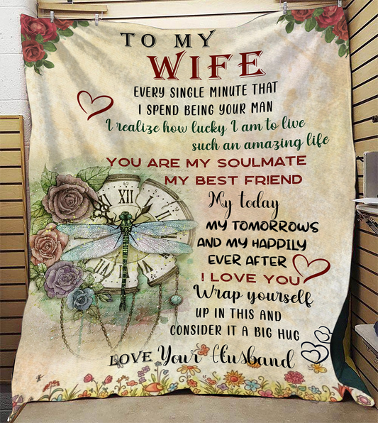 To My Wife - Every Single Minute Plush Fleece Blanket - 50x60