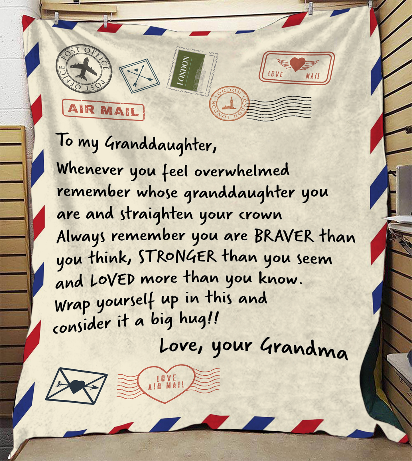 To My Granddaughter - Love Grandma Plush Fleece Blanket - 50x60