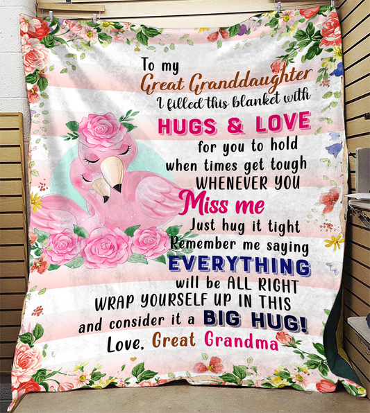 To My Great Granddaughter Plush Fleece Blanket - 50x60