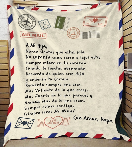 A Mi Hija - Con Amor Papa Plush Fleece Blanket - 50x60