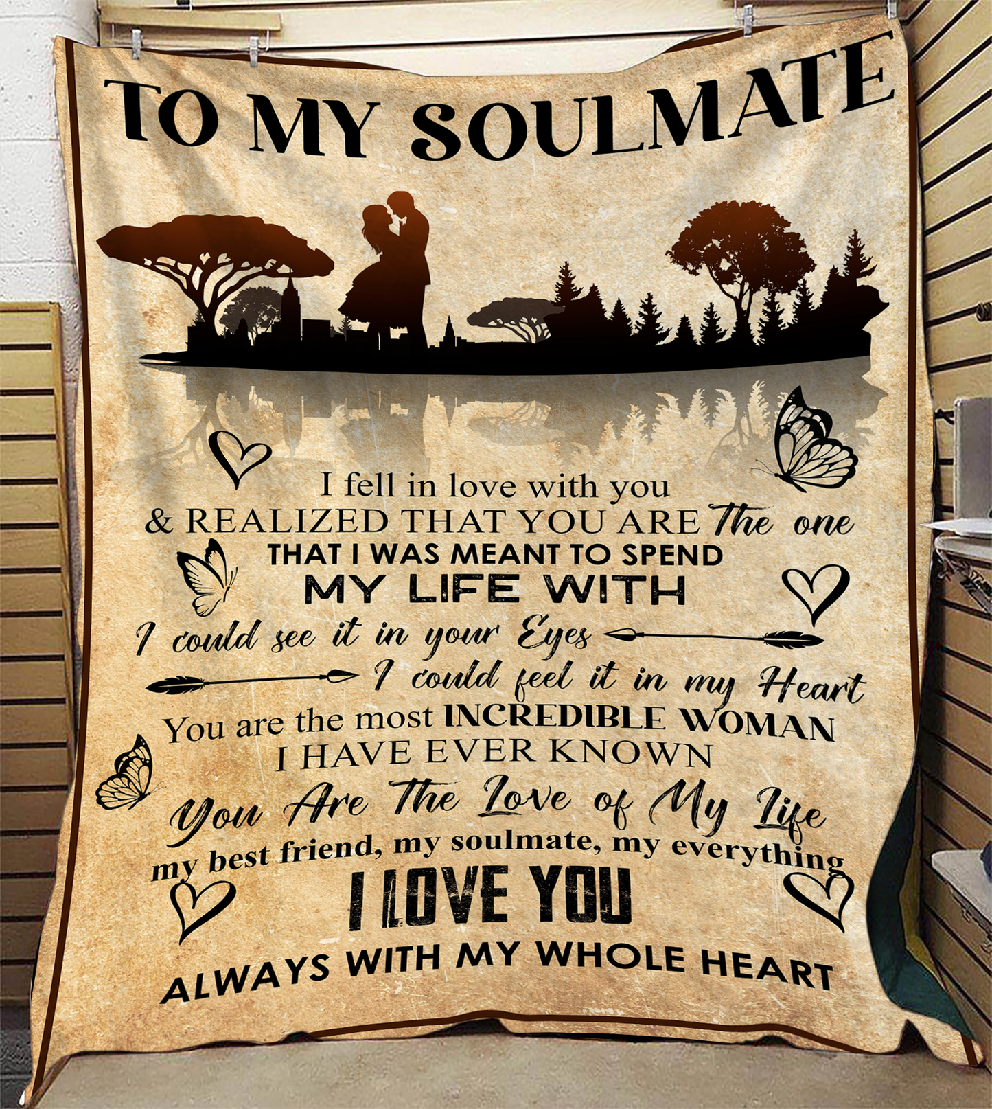 To My Soulmate - I Fell in Love with You Plush Fleece Blanket - 50x60
