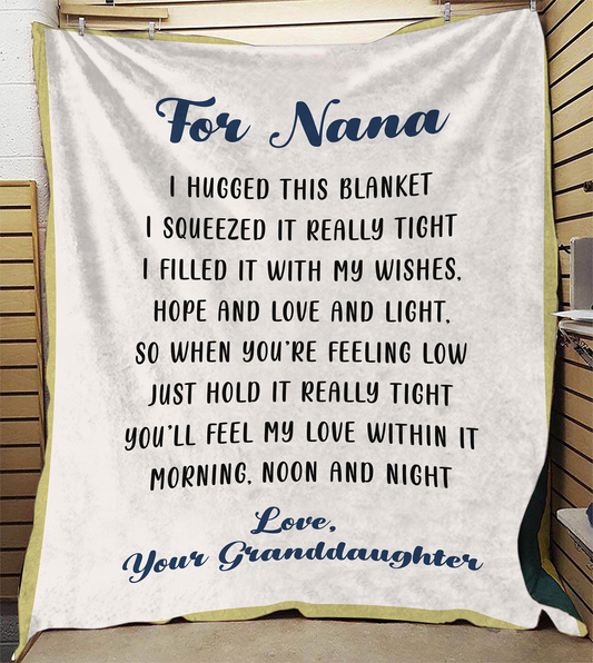 For Nana - Hugged This Blanket Plush Fleece Blanket - 50x60