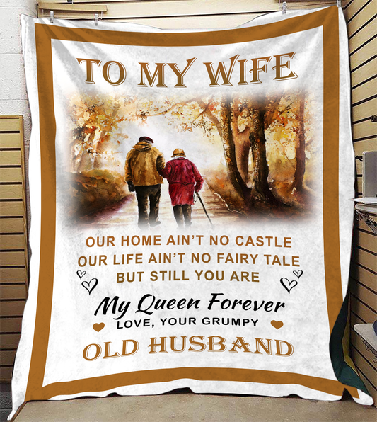 To My Wife - Our Home Plush Fleece Blanket - 50x60
