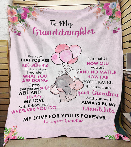 To My Granddaughter - No Matter How Plush Fleece Blanket - 50x60