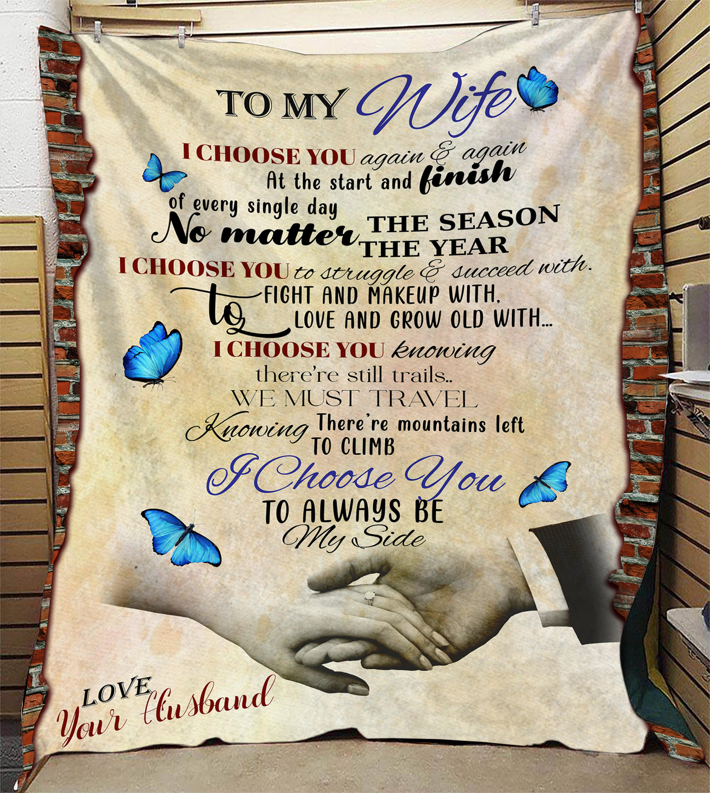 To My Wife - I Choose You Plush Fleece Blanket - 50x60