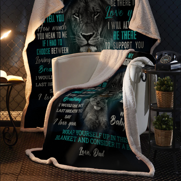 To My Daughter - It's Hard to Find Words Plush Fleece Blanket - 50x60