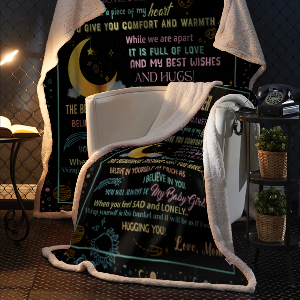 To My Daughter - A Piece Of My Heart Plush Fleece Blanket - 50x60