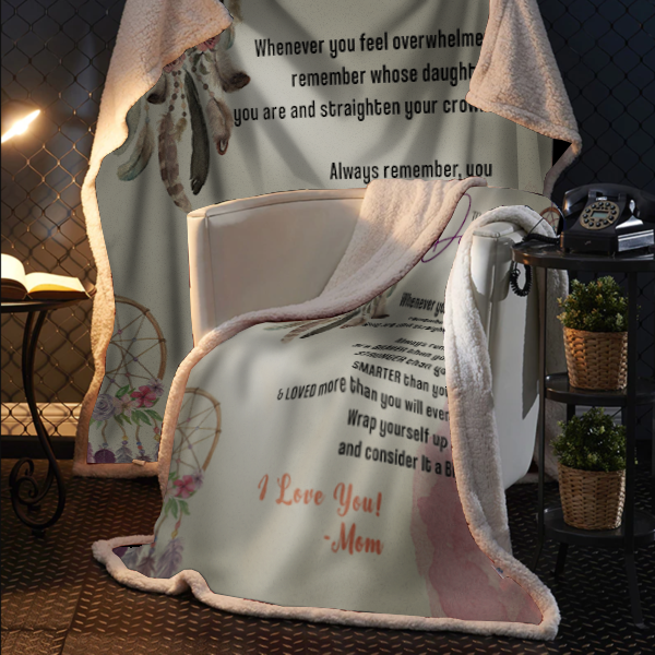 To My Daughter - Straighten Your Crown Plush Fleece Blanket - 50x60