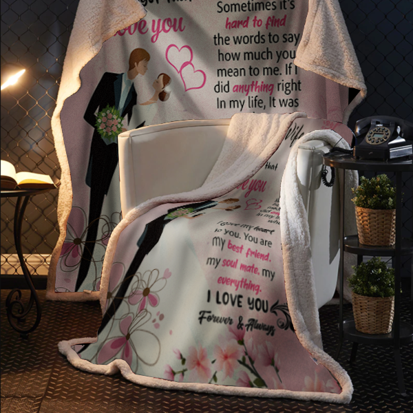 To My Wife - I Love You Plush Fleece Blanket - 50x60