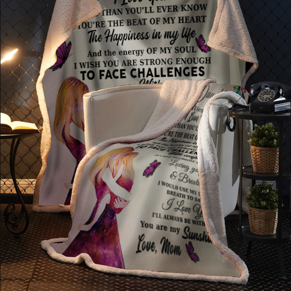 To My Daughter - You Are My Sunshine Plush Fleece Blanket - 50x60