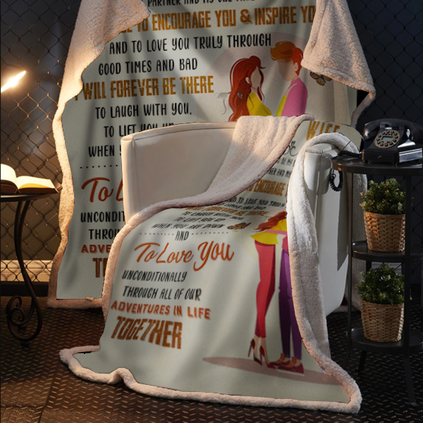 To My Wife - I Promise Plush Fleece Blanket - 50x60