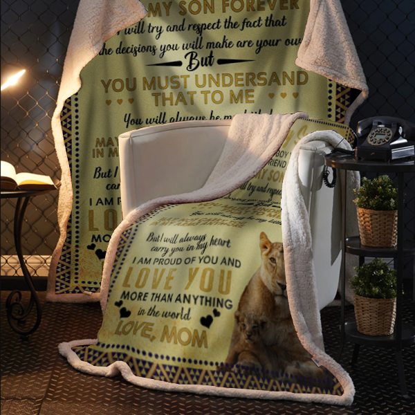 To My Son - I Am Proud Plush Fleece Blanket - 50x60