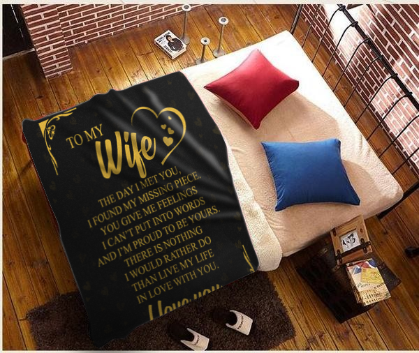 To My Wife - The Day I Met You Plush Fleece Blanket - 50x60