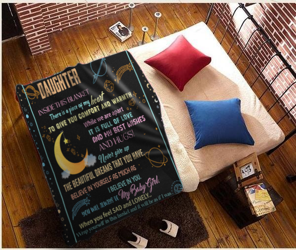 To My Daughter - A Piece Of My Heart Plush Fleece Blanket - 50x60