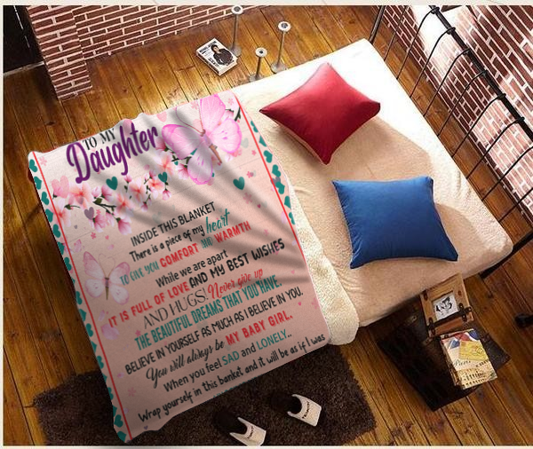 To My Daughter - To Give You Comfort Plush Fleece Blanket - 50x60