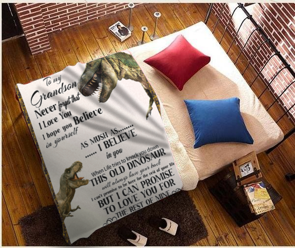 To My Grandson - Never Forget Plush Fleece Blanket - 50x60