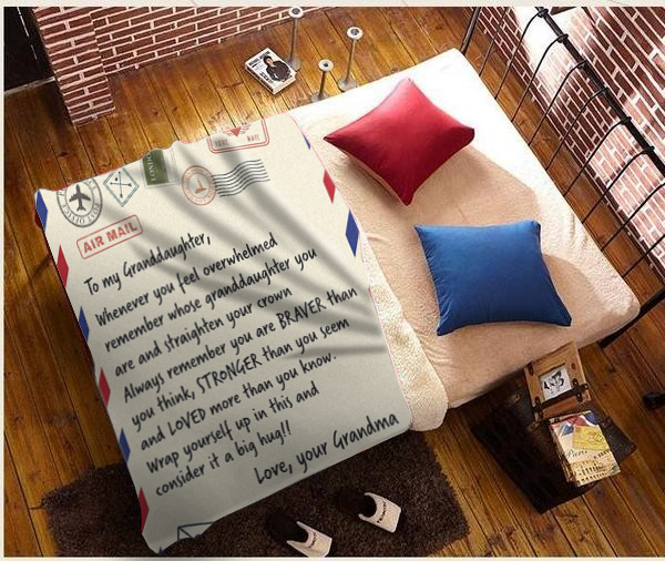 To My Granddaughter - Love Grandma Plush Fleece Blanket - 50x60