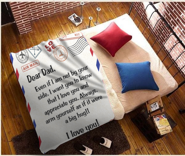Dear Dad - I Love You Plush Fleece Blanket - 50x60