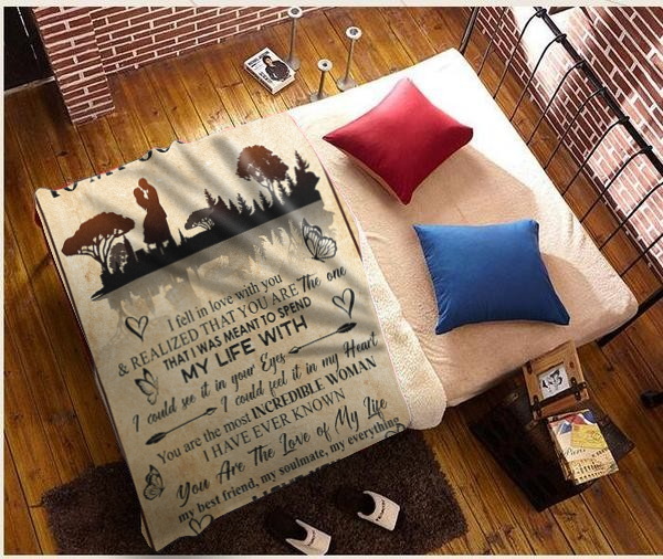 To My Soulmate - I Fell in Love with You Plush Fleece Blanket - 50x60