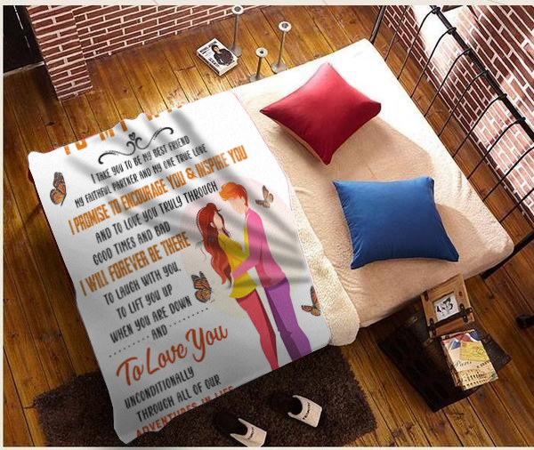 To My Wife - I Promise Plush Fleece Blanket - 50x60