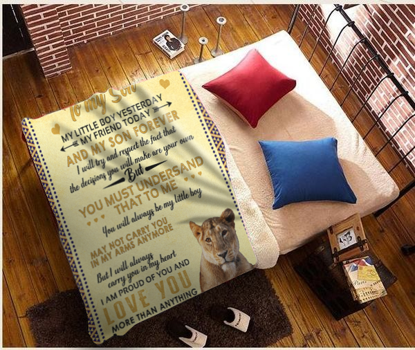 To My Son - I Am Proud Plush Fleece Blanket - 50x60