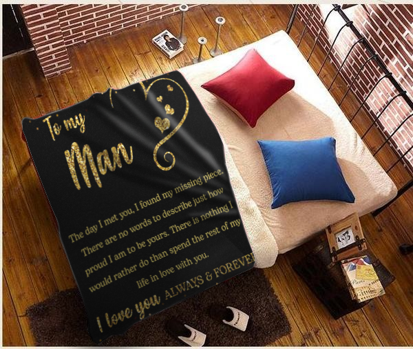 To My Man - The Day I Met You Plush Fleece Blanket - 50x60