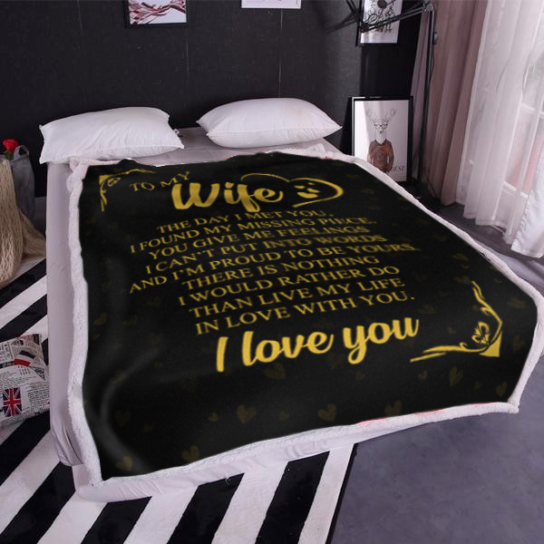 To My Wife - The Day I Met You Plush Fleece Blanket - 50x60