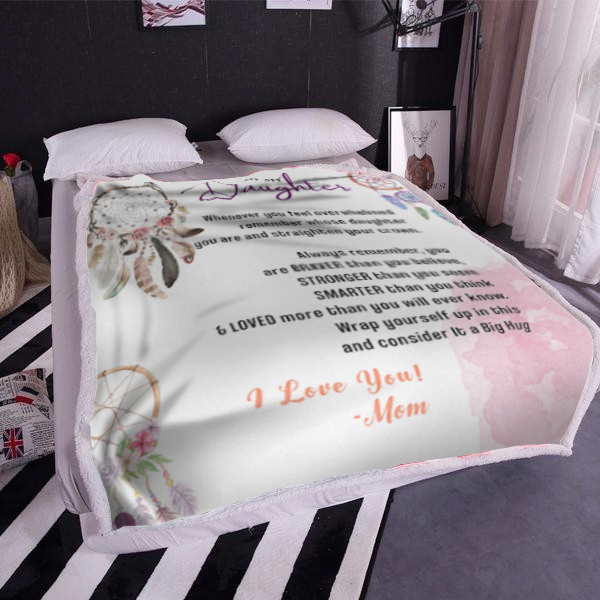 To My Daughter - Straighten Your Crown Plush Fleece Blanket - 50x60