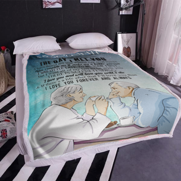 To My Soulmate - The Day I Met You Plush Fleece Blanket - 50x60