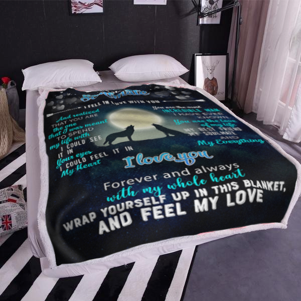To My Soulmate - I Fell in Love with You Plush Fleece Blanket - 50x60