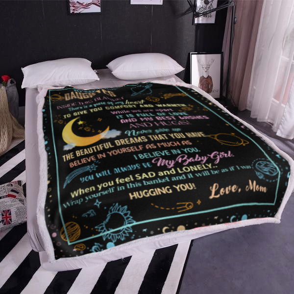 To My Daughter - A Piece Of My Heart Plush Fleece Blanket - 50x60