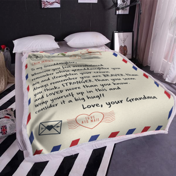 To My Granddaughter - Love Grandma Plush Fleece Blanket - 50x60