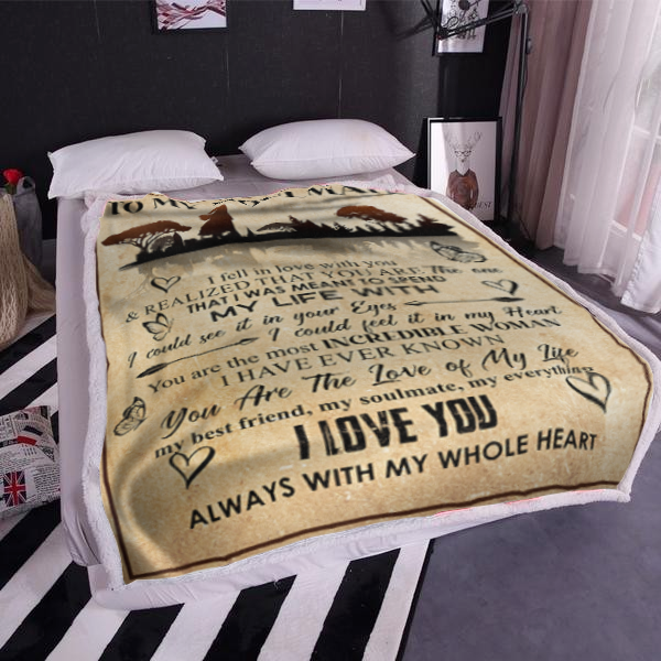 To My Soulmate - I Fell in Love with You Plush Fleece Blanket - 50x60