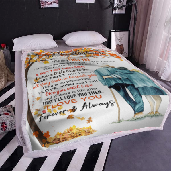 To My Soulmate - The Day I Met You Plush Fleece Blanket - 50x60