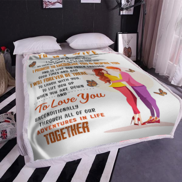 To My Wife - I Promise Plush Fleece Blanket - 50x60