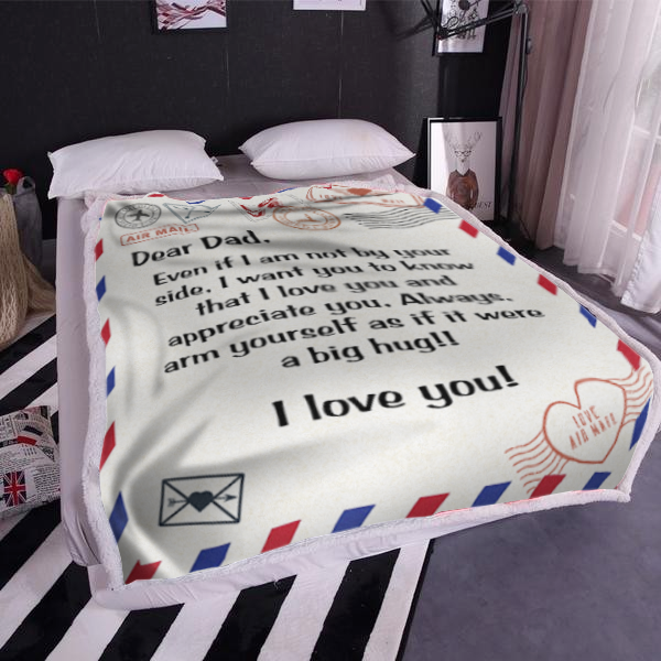 Dear Dad - I Love You Plush Fleece Blanket - 50x60