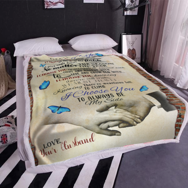 To My Wife - I Choose You Plush Fleece Blanket - 50x60