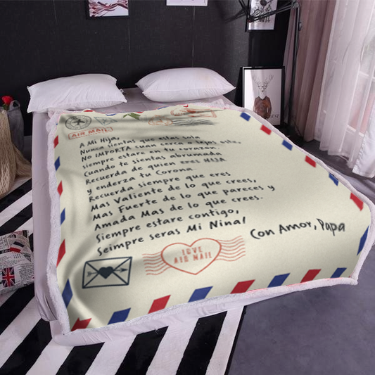 A Mi Hija - Con Amor Papa Plush Fleece Blanket - 50x60