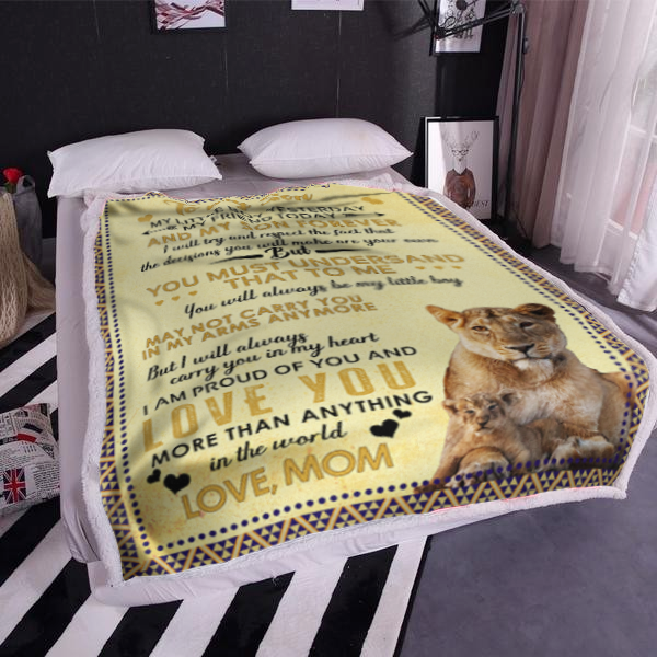 To My Son - I Am Proud Plush Fleece Blanket - 50x60