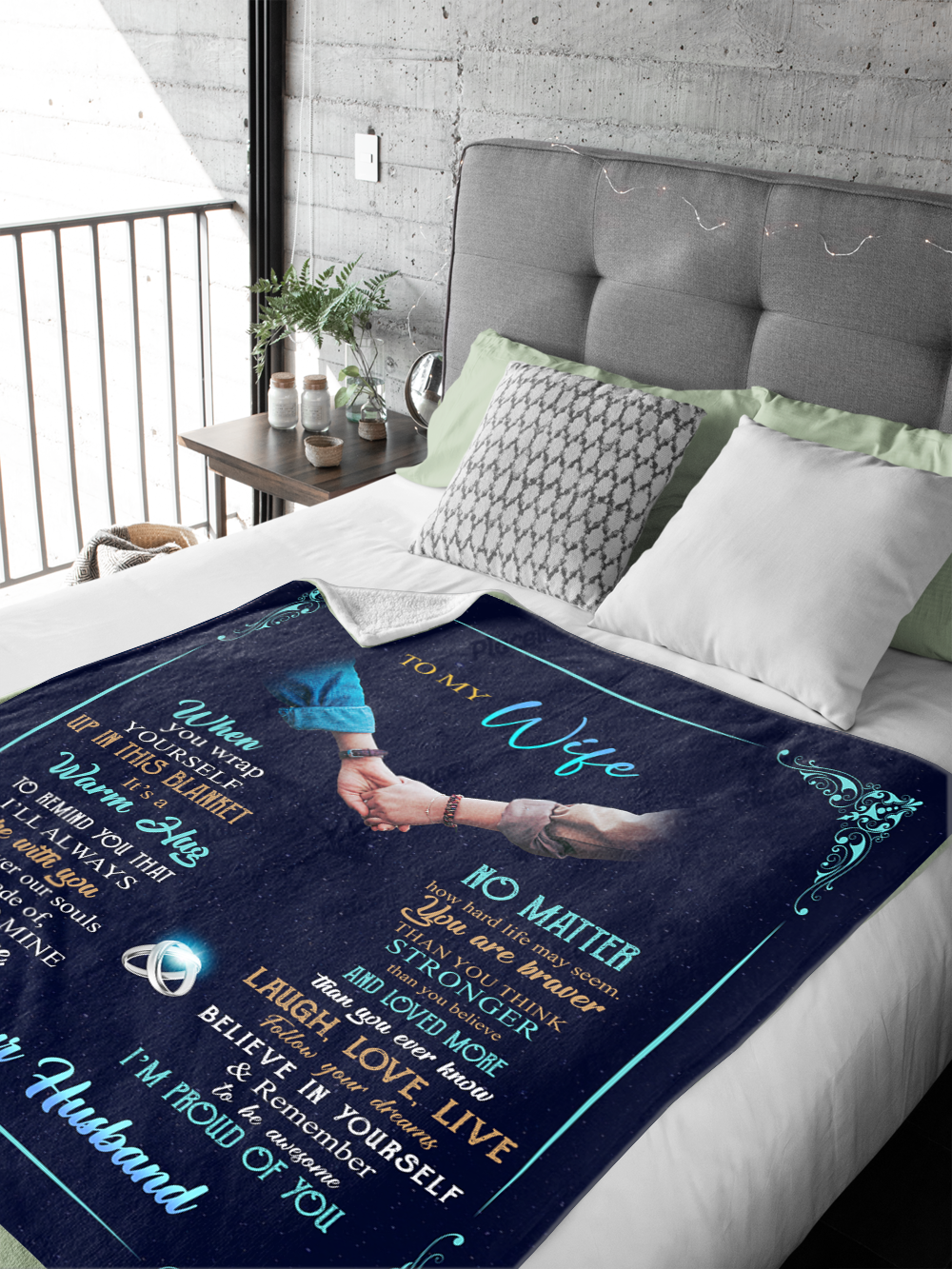 To My Wife - I'm Proud Of You Plush Fleece Blanket - 50x60