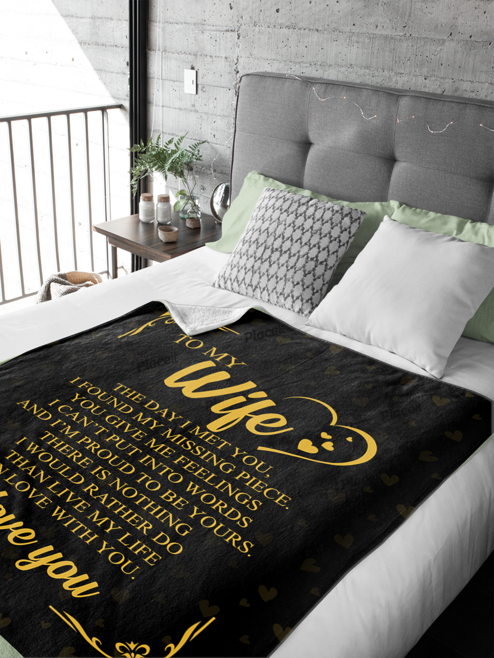 To My Wife - The Day I Met You Plush Fleece Blanket - 50x60